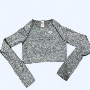 Gymshark Heathered Gray Long Sleeve Crop Top